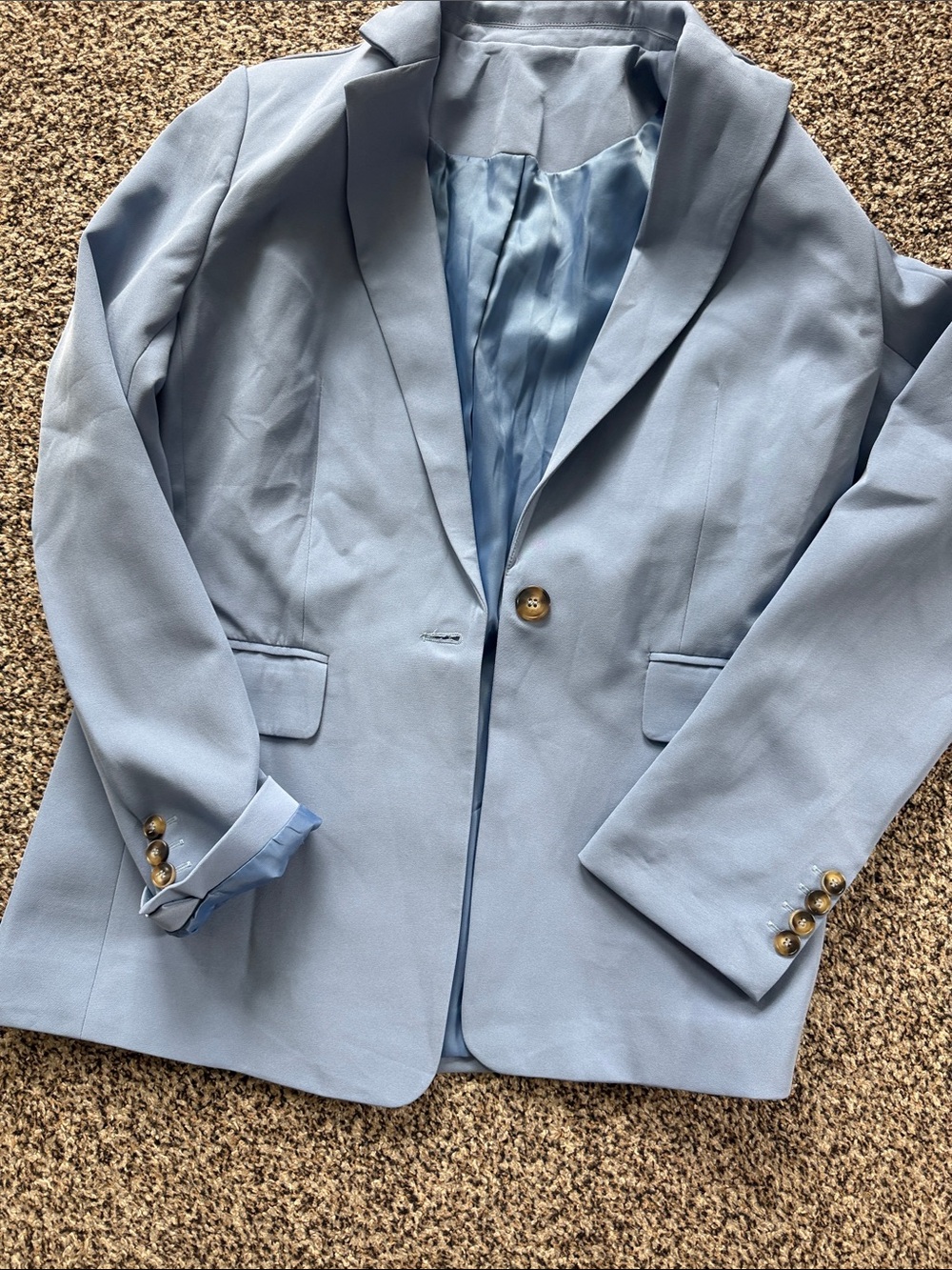 Light Blue Women's Tailored Blazer Jacket